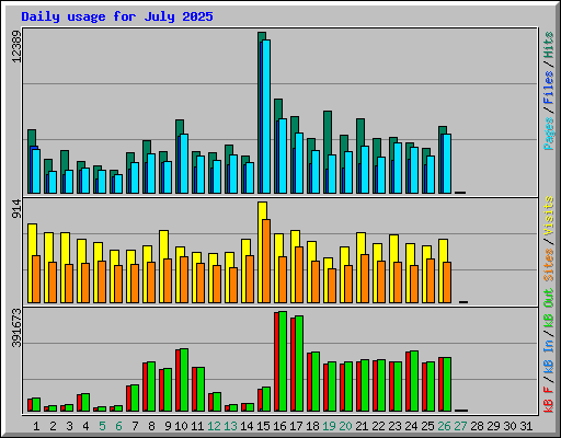 Daily usage for July 2025